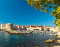 The old town harbour of Dubrovnik is located in the historic centre