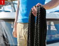 1 Unroll the line neatly in loops in one hand