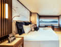 The master suite is located on the forward main deck...