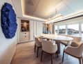 Dining area: The secluded table with a 4.5 metre wide panoramic window is the centre of family life