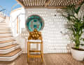 The grating of the sundeck classically shades the open courtyard on the top deck. A large bulleye allows the pool area to be monitored