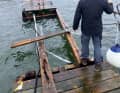 Destroyed jetty at Heiligenhafen Marina