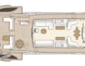 Main deck: The master suite loses some width in the aft bathroom in favour of the mini-veranda to starboard