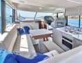 The spacious saloon of the almost 13 metre long Frenchwoman