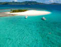Die traumhafte Sandbank Sandy Spit im Osten der Insel Jost van Dyke