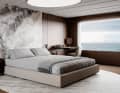 The master suite on the forward main deck has a ceiling height of 2.20 metres and has an office that serves as an observation lounge