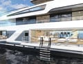 Open: From the lounge's folding balcony there is an unobstructed view of the water, spatial boundaries are simply dissolved