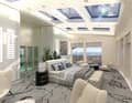 In addition to a master suite, there are six guest suites, four of which are at waterline level. There is also accommodation on board for a crew of 30