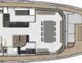 Main deck: If the master suite is optionally installed here at the front, the galley becomes somewhat smaller