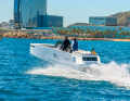 The boat is powered by a 50 kW electric outboard motor. According to the shipyard, the maximum speed is 30 knots