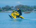 Turning the throttle activates two electric motors that quickly take the Searacer into gliding speeds of over 40 knots