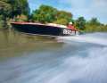 With its V-shaped hull, which is slightly deeper at the stem and almost flat towards the stern, the "Berlin VI" quickly accelerates to its top speed as soon as it is raised