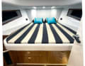 The forward cabin offers a large bed with storage space. Large windows make it the ideal sleeping quarters