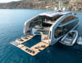 Water playground: In addition to the Technohull Alpha 50 chaseboat, two GTX2 jet skis, four Seabobs as well as SUP and e-foil boards are waiting to be used