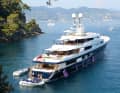 The NBA legend is regularly drawn to Portofino, here still on the 70-metre-long "Amadeus"