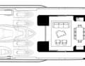 Main deck: Right next to the galley is a storeroom with fridges and freezers. The chef cooks behind an XXL window