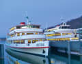 The White Fleet in the Bregenz liner harbour at the Austrian end of Lake Constance