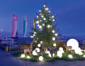Christmas decorations at the harbour in Romanshorn, Switzerland