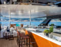 ... up to the sun deck with BBQ, where there is a large Jacuzzi at the stern. If required, a mobile bimini can be used to shade this area.