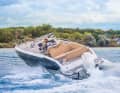 Even with the 300, the X 26-S shows its sporty ambitions with good rough water capability thanks to its deep V-step hull.