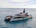 Solar cells are distributed across the roofs, superstructure and foredeck.