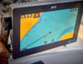 Plotter with electronic sports boat chart.  In Germany, this equipment does not fulfil the legal requirements.