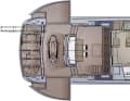 The bulwarks fold to the side hydraulically and enlarge the beach club to 28 square metres. The rear platform has three positions.
