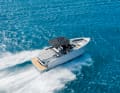 From a bird's eye view, the D29 looks like a boat with an inboard engine, but it has an outboard motor.