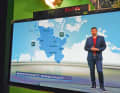 Im TV-Bild steht Meteorologe Sebastian Wache nicht mehr vor einem grünen Hintergrund, sondern vor seiner zuvor erstellten Wetterkarte.