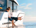 Thanks to the side doors, access to the boat or the water is child's play. A ladder is available for an extra charge.