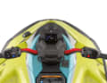 Der Lenkerbereich ist deutlich sportlicher und erinnert mehr an einen Motocrosslenker. Er unterstreicht die Sportlichkeit des Modells.