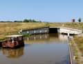 A raft on the Koschen Canal, which connects Lake Senftenberg with Lake Geierswald
