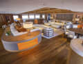 Beachhouse: Mark Berryman has already reworked some of the Disdale interior, such as here on the upper deck with artificially aged oak floorboards.