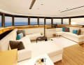 The saloon has an airy design. You have a good view through the windows.