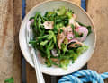 Bean salad with tuna and celery stalks