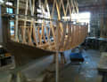 Construction of the Börteboat "Elena": Boat building by eye without a fixed drawing.