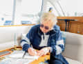 The former senior maths teacher loves accurate records. The logbook is updated daily.