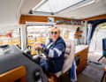 Everything under control: Weineck at the helm 
of her Nimbus 335 ‘Rumtreiber’.