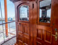 From the upper deck, where the wheelhouse is situated, the view stretches out over the bow.