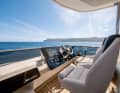 The second helm station is located on the flybridge.