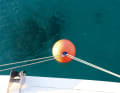 One of the simplest and cheapest mooring options for catamarans is to tie up to a mooring buoy, which are usually laid out in so-called fields
