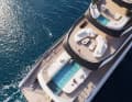 Bird’s-eye view: a view from above of the aft decks.