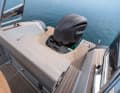 Despite the outboard engine, the bathing platform is easily accessible. There is also a comfortable passageway from the cockpit