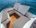 The foredeck can be converted into a seating area in no time at all.