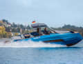 The hull shines with smooth running and soft immersion in the wave