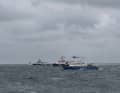 Numerous emergency crews travelled to the scene of the accident in the German Bight, where two cargo ships had collided