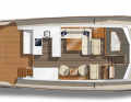 The steering position is located on the main deck and there is plenty of space at the rear of the ship