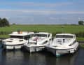 Charter boats of various types at the le Boat base in Hindeloopen.