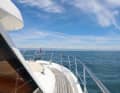 On a north-easterly course across the English Channel.
