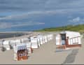 Sur la plage de la mer Baltique de Świnoujście.